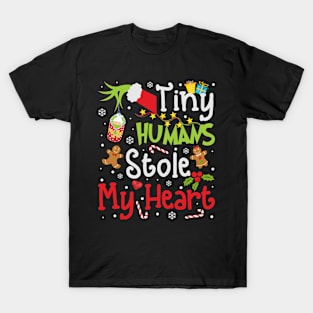 Tiny Humans Stole My Heart Nicu Nurse Grinnch Christmas T-Shirt